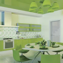 Combination of colors in the interior if the kitchen is light green