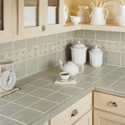 All photos of the kitchen with tiles