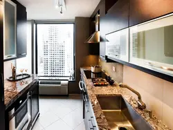Narrow rectangular kitchen design