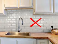 Finishing the kitchen with brick tiles photo