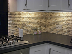 Finishing the kitchen with brick tiles photo