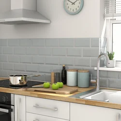 Finishing the kitchen with brick tiles photo