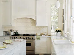 Finishing the kitchen with brick tiles photo