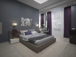 Bedroom design gray lilac