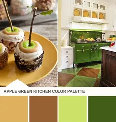 Shades of green in the kitchen interior