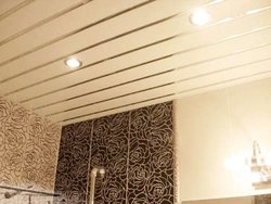 Design slatted ceilings in the bathroom