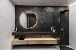 Concrete Tiles In The Bathroom Interior Photo