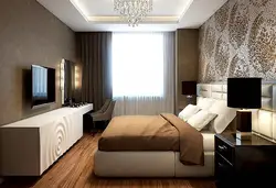 Bedroom design in brown beige tone