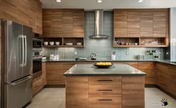 Corner kitchens under wood modern photos