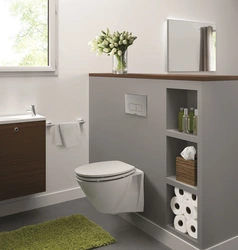 Toilet with installation in the bathroom interior