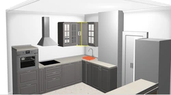 Kitchen with ventilation in the corner design