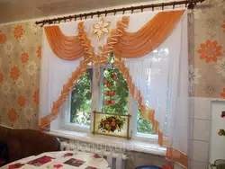 Дизайн штор с ламбрекеном на кухню