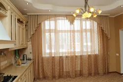 Design of curtains with lambrequin for the kitchen