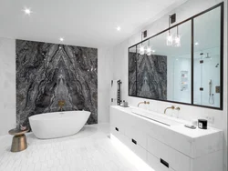 Gray marble tiles for bathroom photo