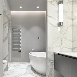 Gray marble tiles for bathroom photo
