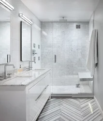 Gray marble tiles for bathroom photo