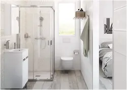 Bathroom Design With Toilet And Shower Corner