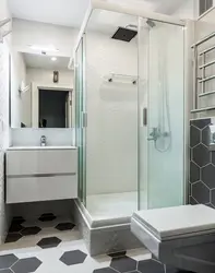 Bathroom design with toilet and shower corner