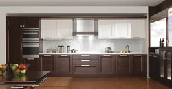 Combination with wenge color in the kitchen interior