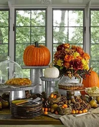 Autumn decor in the kitchen photo