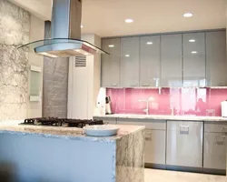 Kitchen Interior With Pink Tiles