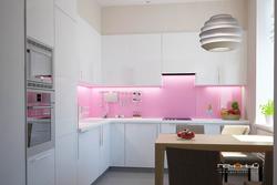 Kitchen Interior With Pink Tiles