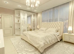 Yüngül mebel ilə açıq rənglərdə yataq otağı dizaynı