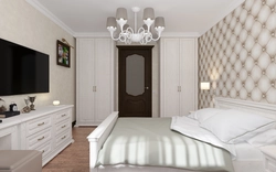 Bedroom design in light colors with light furniture