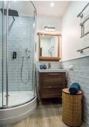 Bathroom interiors with corners
