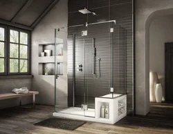 Bathroom interiors with corners