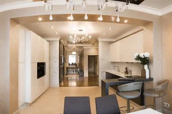 Interior of walk-through kitchen living room