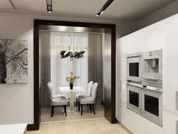 Interior of walk-through kitchen living room