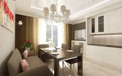 Kitchen with TV design 12 sq.