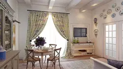 Provence curtains in the living room interior