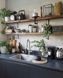 Дизайн полков для кухонь