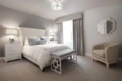 Bedroom design with white furniture