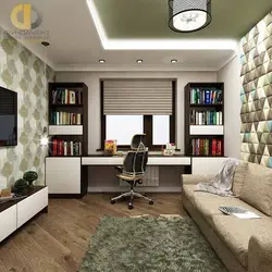 Living Room And Office In One Photo