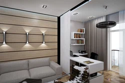 Living room and office in one photo