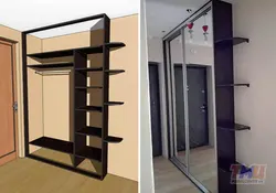 Wardrobe in a narrow hallway depth 40 photos