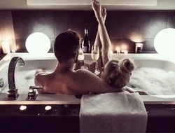 Photo of two in the bathroom