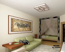 Interior living room bedroom Khrushchev