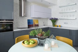 Gray small kitchen design