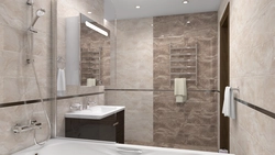 Bathroom in gray beige tones photo