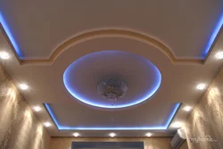 Modern plasterboard ceilings in living room photo