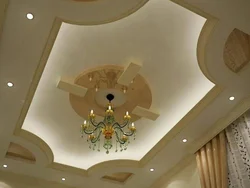 Современные потолки из гипсокартона гостиной фото