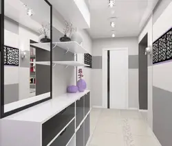 Photo of the design of the hallway of a three-room apartment panel house