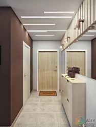Photo of the design of the hallway of a three-room apartment panel house