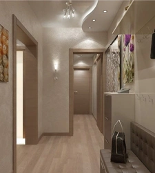Photo of the design of the hallway of a three-room apartment panel house