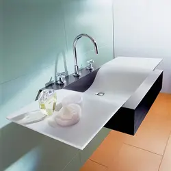 Interior of washbasins in the bathroom photo