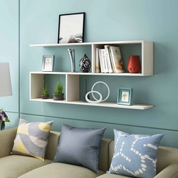 Beautiful shelves in the bedroom photo